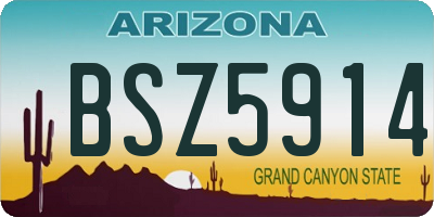 AZ license plate BSZ5914