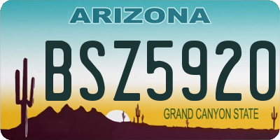 AZ license plate BSZ5920