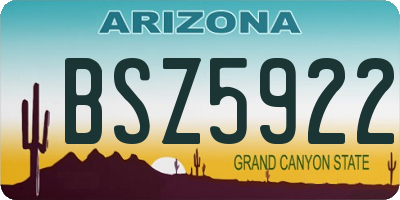 AZ license plate BSZ5922