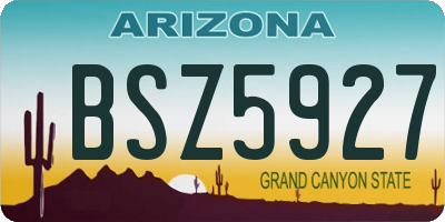 AZ license plate BSZ5927