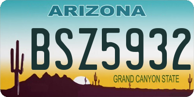 AZ license plate BSZ5932