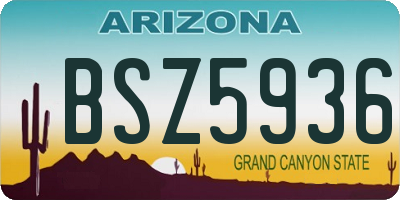 AZ license plate BSZ5936