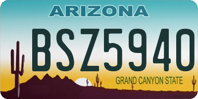 AZ license plate BSZ5940