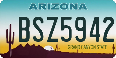 AZ license plate BSZ5942