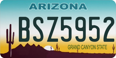 AZ license plate BSZ5952