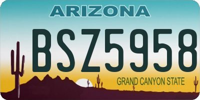 AZ license plate BSZ5958