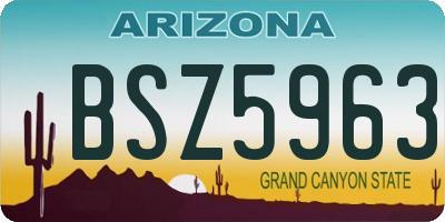 AZ license plate BSZ5963