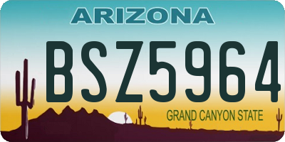 AZ license plate BSZ5964