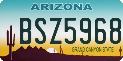 AZ license plate BSZ5968