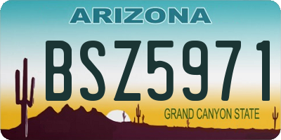 AZ license plate BSZ5971