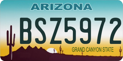 AZ license plate BSZ5972