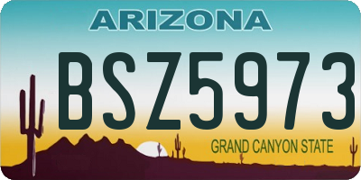 AZ license plate BSZ5973