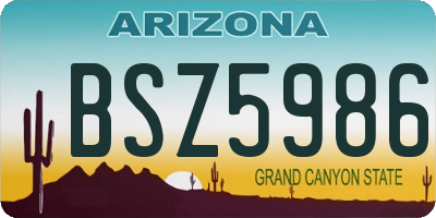 AZ license plate BSZ5986