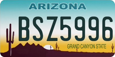 AZ license plate BSZ5996