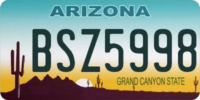 AZ license plate BSZ5998