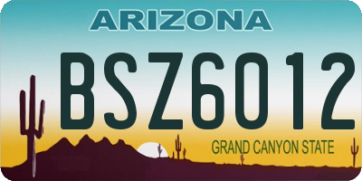 AZ license plate BSZ6012