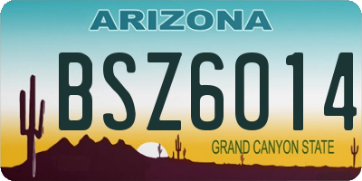 AZ license plate BSZ6014