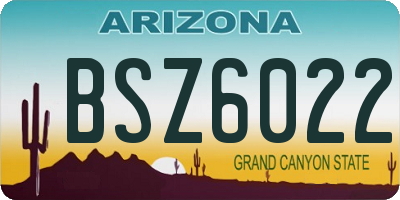 AZ license plate BSZ6022