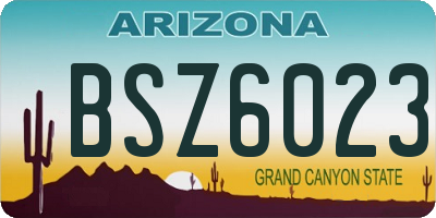 AZ license plate BSZ6023