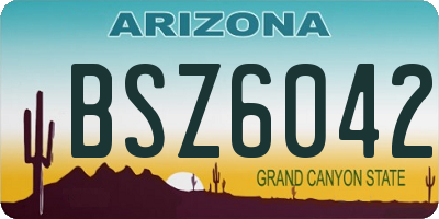 AZ license plate BSZ6042