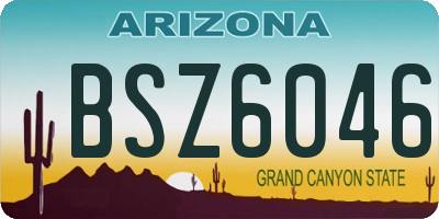 AZ license plate BSZ6046