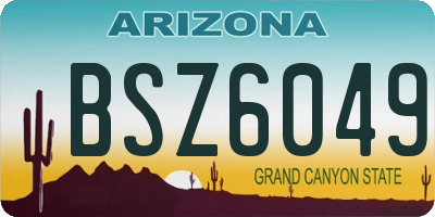 AZ license plate BSZ6049