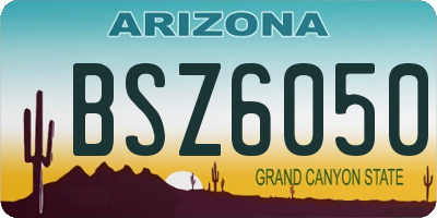 AZ license plate BSZ6050