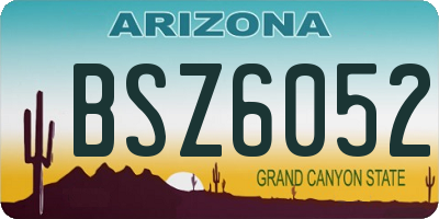 AZ license plate BSZ6052