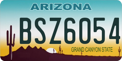 AZ license plate BSZ6054