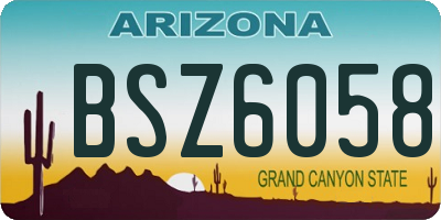 AZ license plate BSZ6058