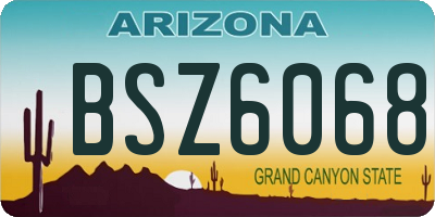 AZ license plate BSZ6068