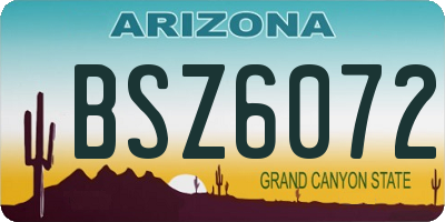 AZ license plate BSZ6072