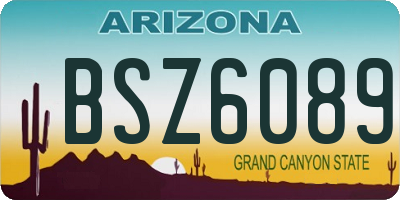 AZ license plate BSZ6089