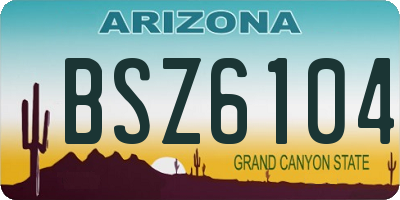 AZ license plate BSZ6104