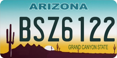 AZ license plate BSZ6122