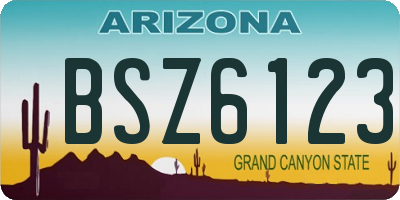 AZ license plate BSZ6123