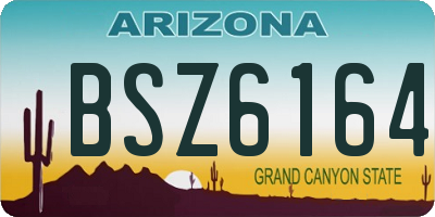 AZ license plate BSZ6164