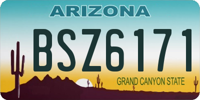 AZ license plate BSZ6171