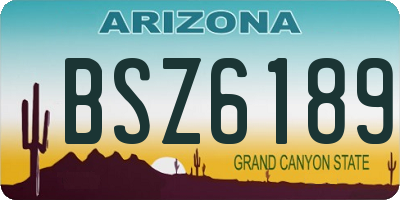 AZ license plate BSZ6189