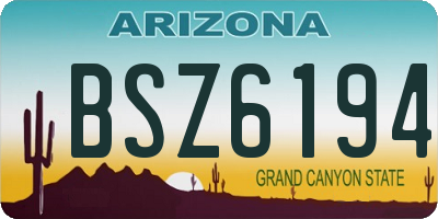 AZ license plate BSZ6194