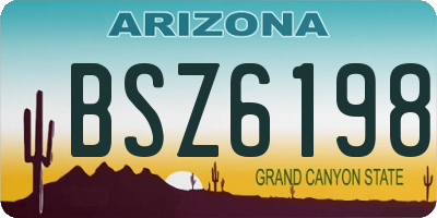 AZ license plate BSZ6198