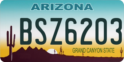 AZ license plate BSZ6203