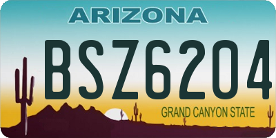 AZ license plate BSZ6204