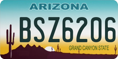 AZ license plate BSZ6206