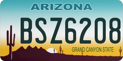 AZ license plate BSZ6208