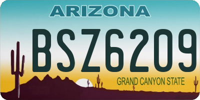 AZ license plate BSZ6209