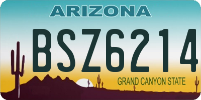 AZ license plate BSZ6214