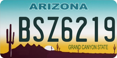 AZ license plate BSZ6219