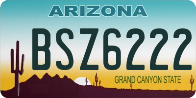 AZ license plate BSZ6222