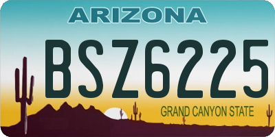 AZ license plate BSZ6225